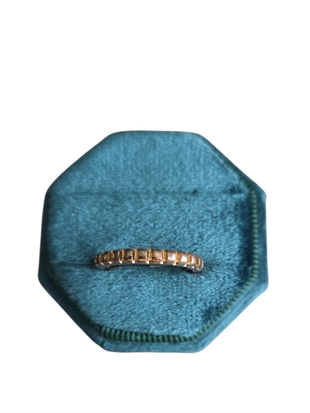 Vintage Size 7 Gold Toned Baguette-Cut Eternity Band